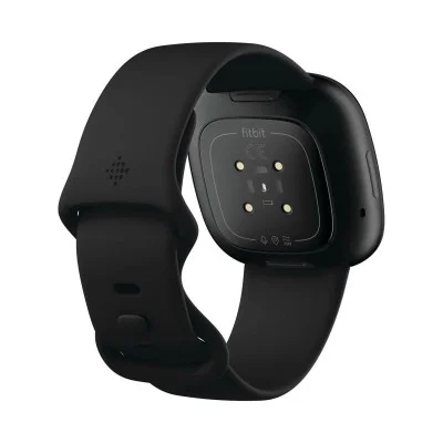 Fitbit Watch Versa 3 Fitness Aluminum Wristband With Heart Rate Tracket - Black/Black